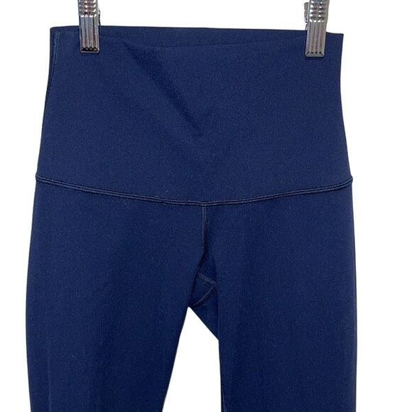 Lululemon‎ Womens Wunder Under Crop High-Rise Roll Down Scallop Leggings Navy XS - Picture 2 of 9